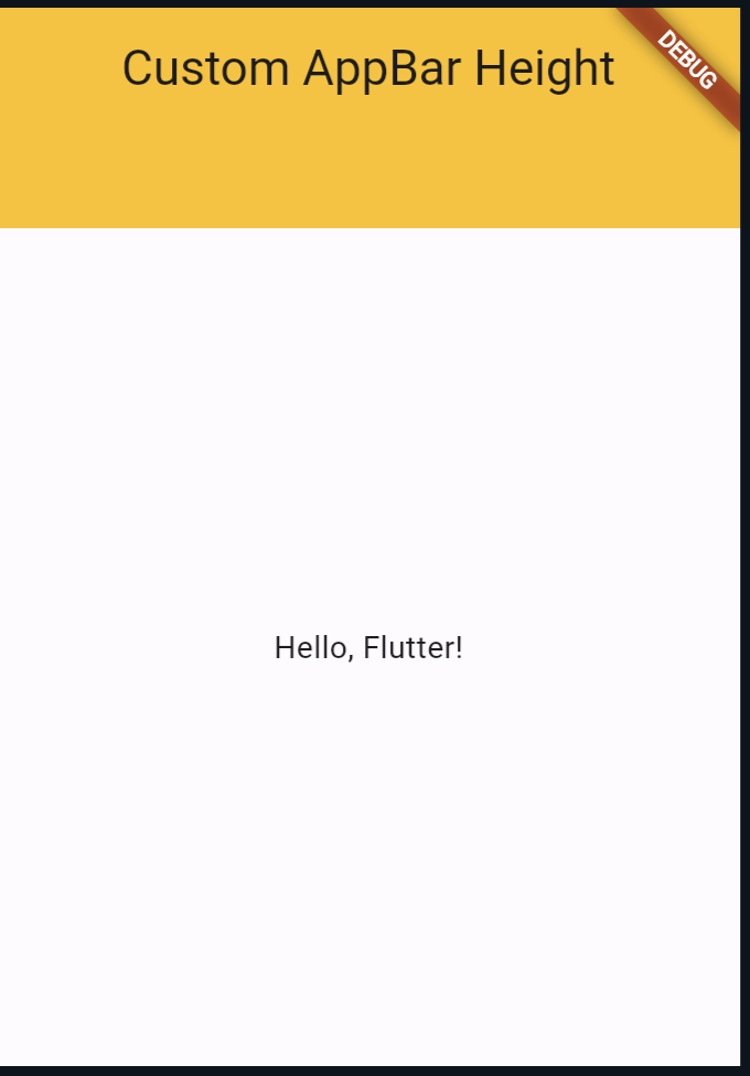 output of Appbar height in Flutter