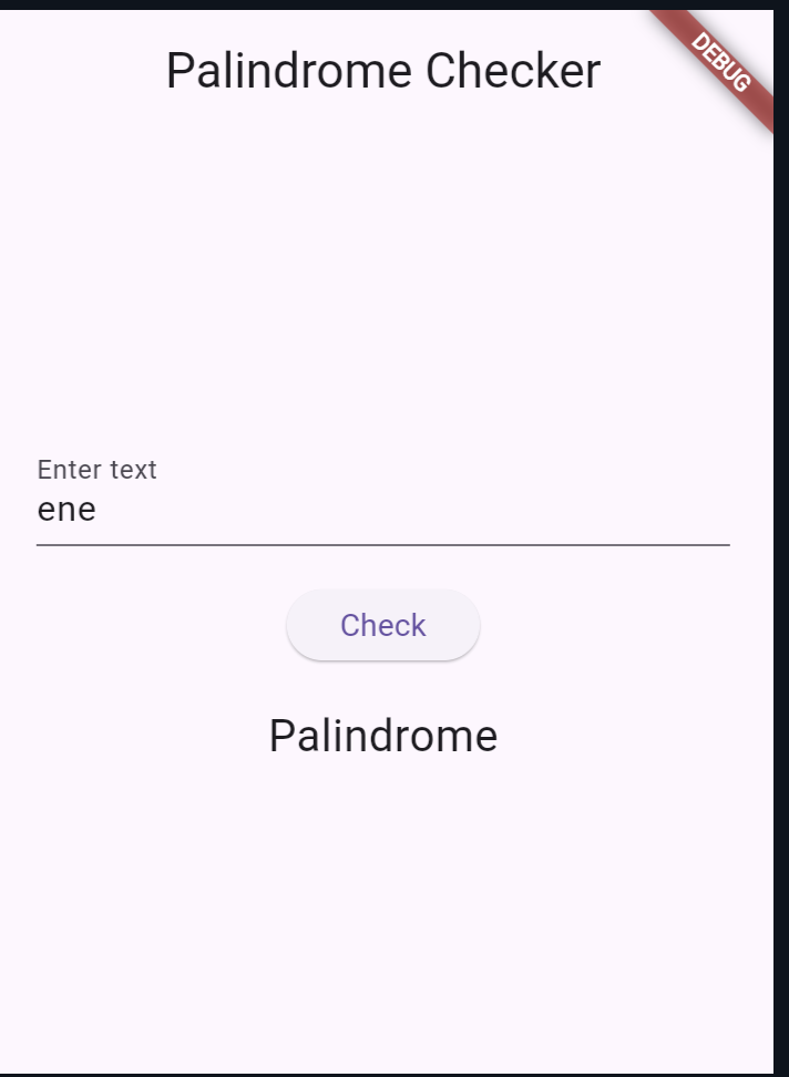 Output of Palindrome Checker