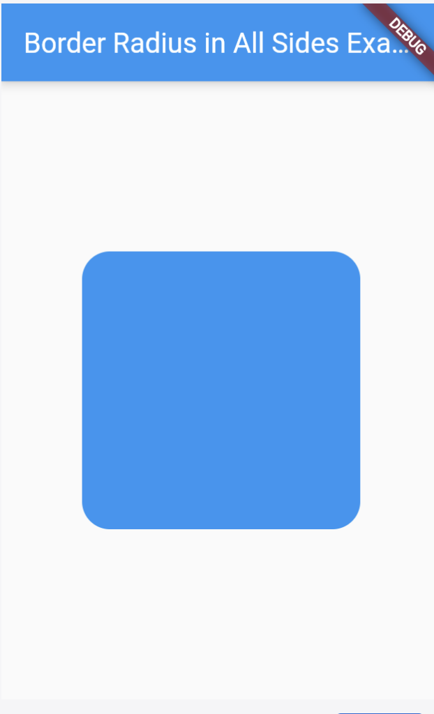 Output of Adding All Side Border Radius to Container Flutter