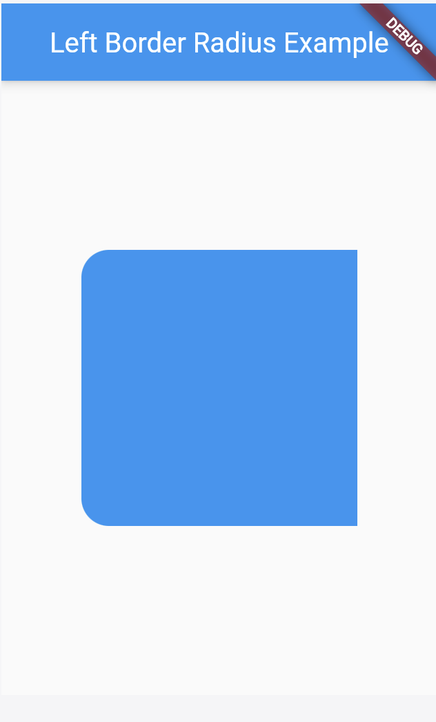 Output of Adding Left Border Radius to Container Flutter