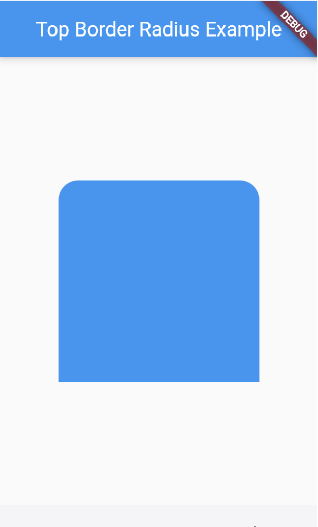 Output of Adding Top Border Radius to Container Flutter