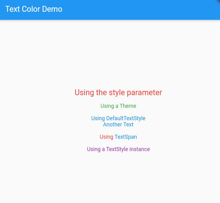 Change Text Color in Flutter Output