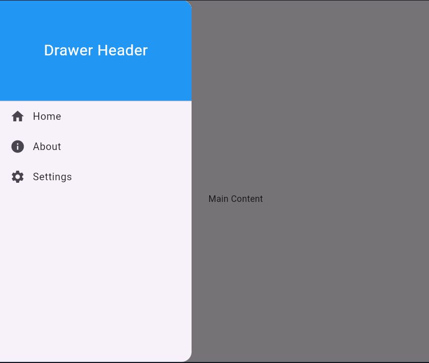 Set Drawer Header Height in Flutter Output