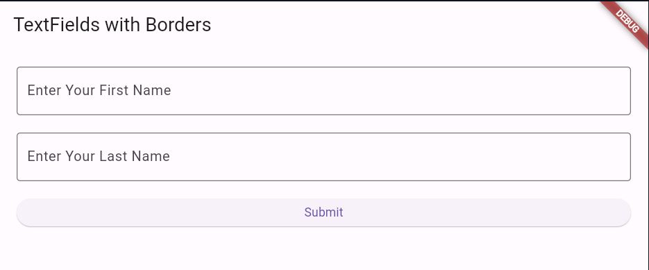 TextFields with Borders in Flutter Example 1