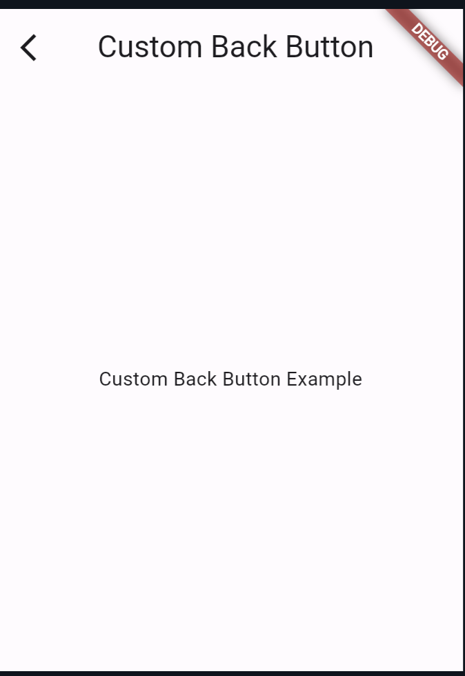 Custom Back Button with AppBar: