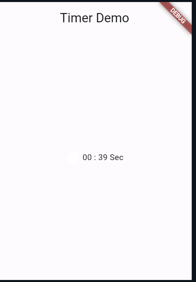 output of timer widget in Flutter