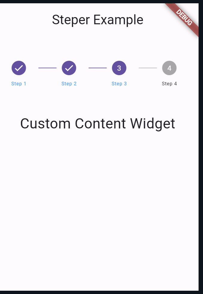 Output of Stepper in Flutter