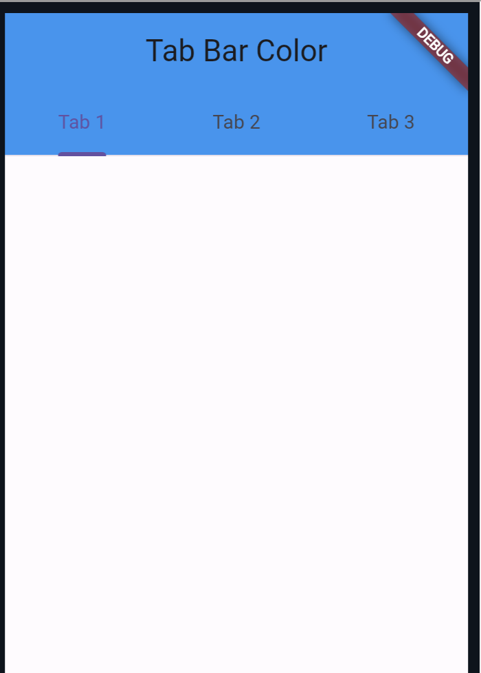 Output of background color of tabbar in flutter